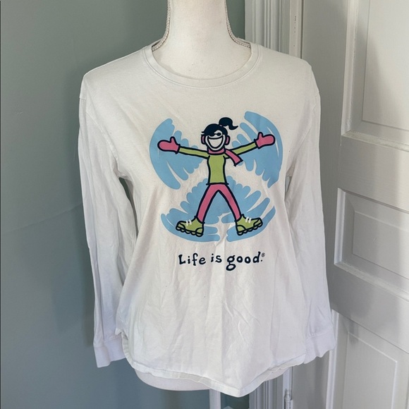 Life Is Good Tops - Life‎ Is Good Tshirt Long Sleeve Snow Angel Sleep Shirt size Small